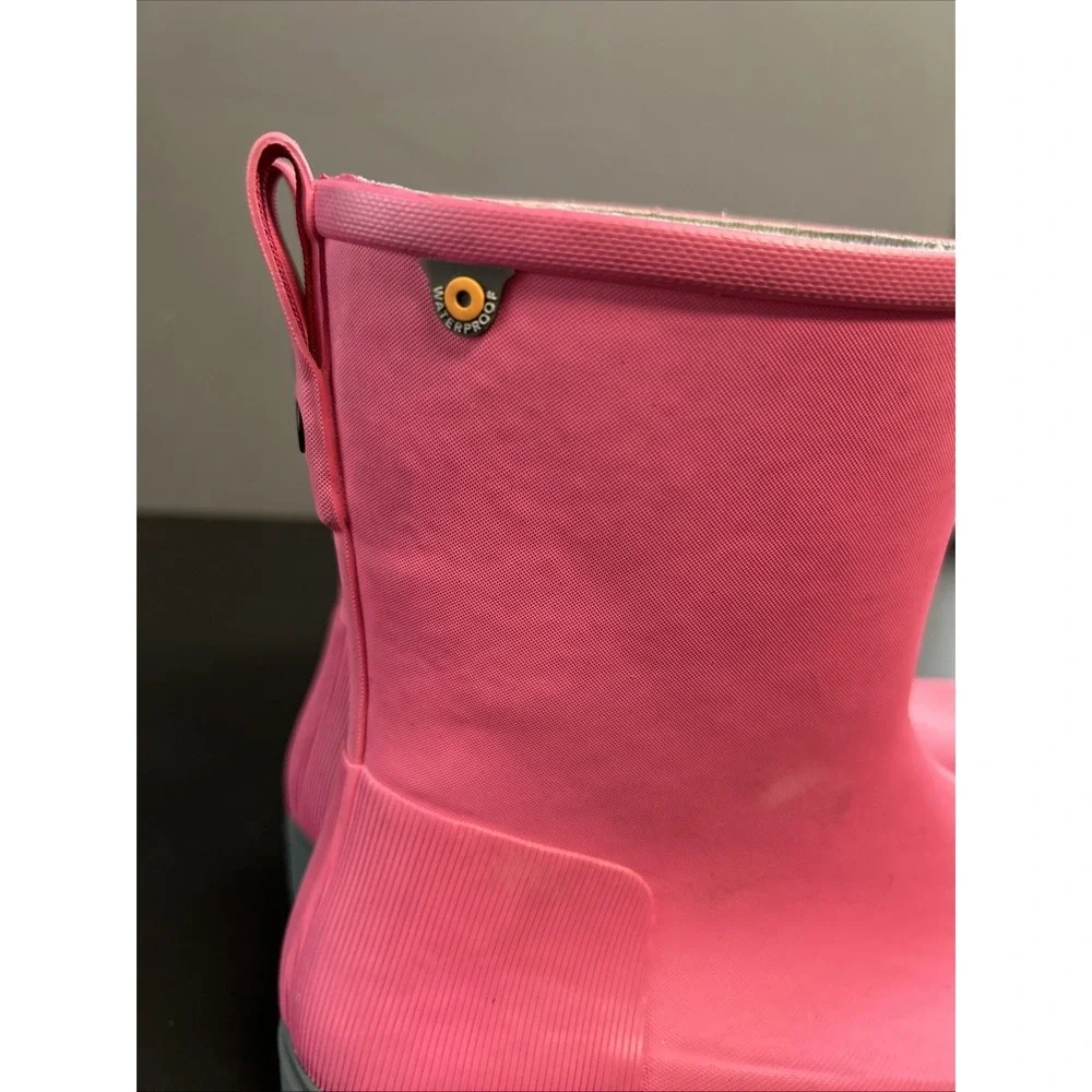 Bogs Holly Jr Girls 6‎ Mid Rain Boots Pink Round Toe Pull On Waterproof School